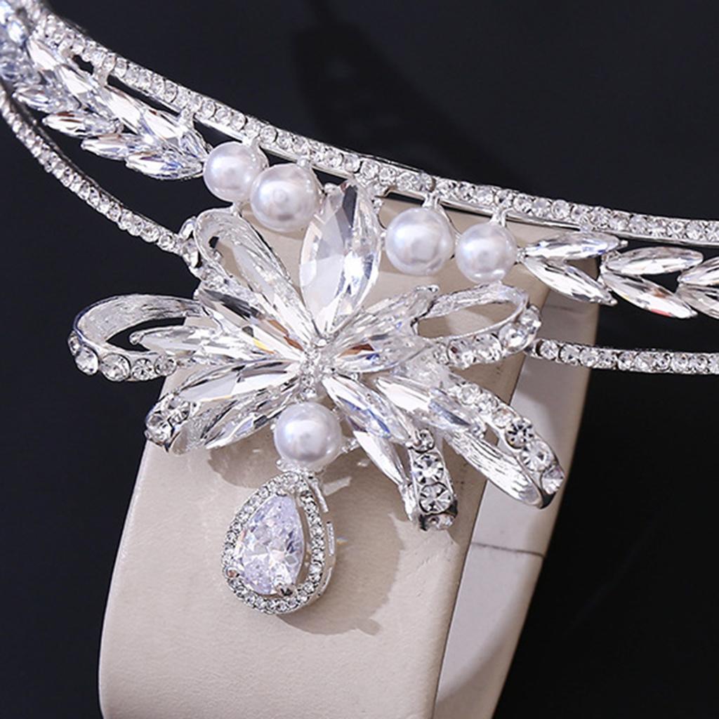Glittering Rhinestone Bridal Crown Hair Accessories Queen Tiara For Masquerade Ball Banquet Cosplay Women