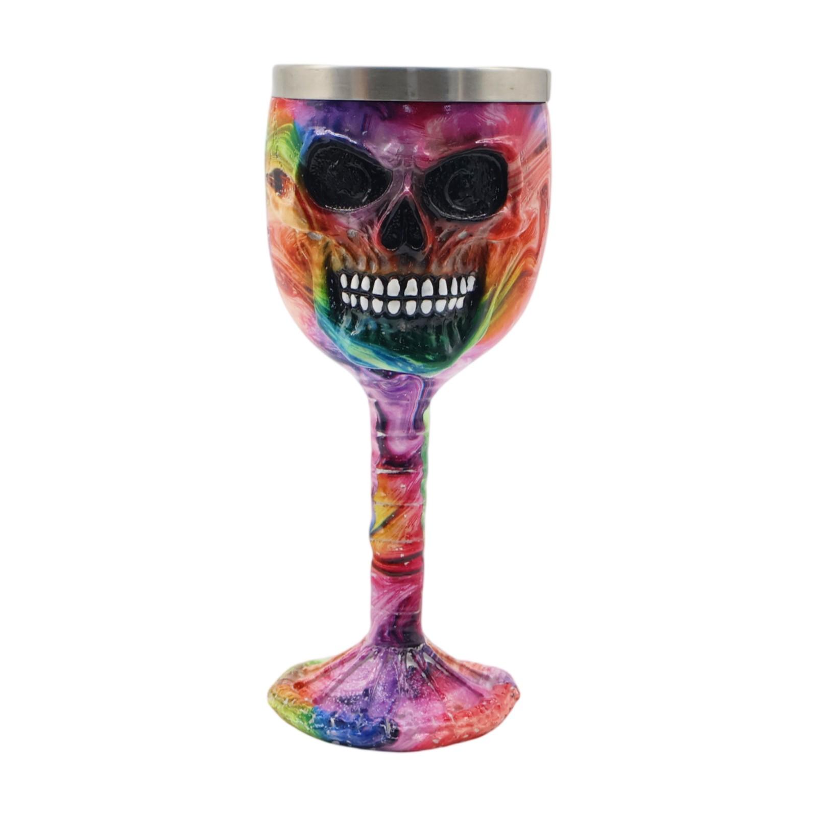 

Креативная и персонализированная кружка из смолы в виде черепов из нержавеющей стали на высокой ножке One Size красный