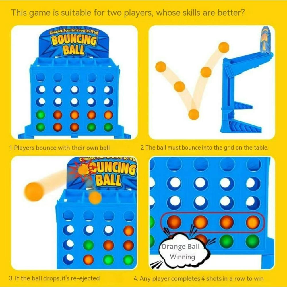 4 Shots Connect Board Game Parent-child Interaction Fun Jumping Ball Toy Party Family Match Game Toddler Educational Toy