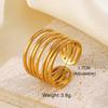 Personality Multilayer Line Opening Wide Rings for Women Men Charm Stainless Steel Hip Hop Rock Finger Jewelry Accessories Gift
