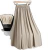 Women's Summer Solid Color Elastic High-Waisted A-Line Pleated Half Skirt Ladies Premium Elegant Casual Long Skirt