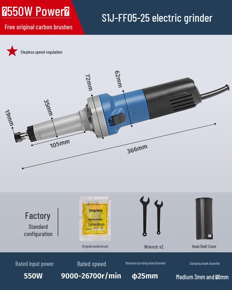 220V Electric Grinder & Polisher for Wood Carving and Internal Grinding