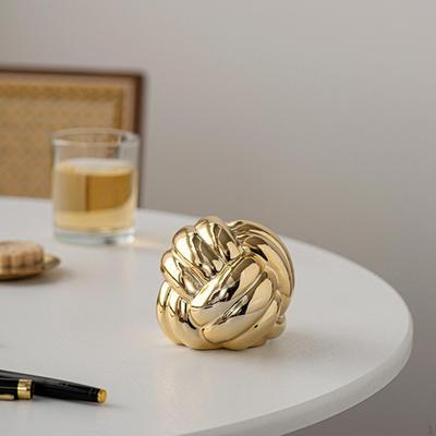 Estetyczna rzeźba figurka ceramiczna prezent urodzinowy węzeł statua przędza kula ozdoba na półkę na książki