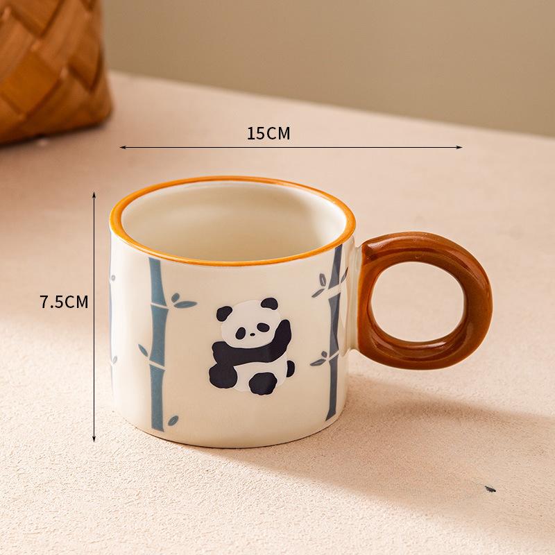Creative Gift Panda Mug Cute National Treasure High Pretty Ceramic Coffee Cup Office Handmade Cup Household Cup