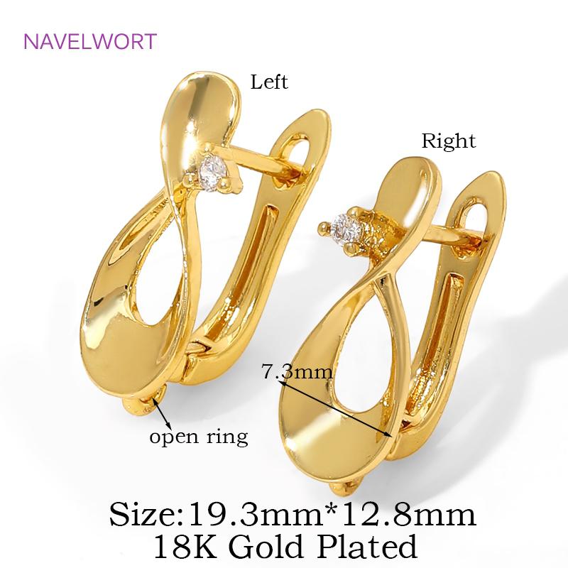 18K Gold Plated Earwires Earring Hooks For Jewelry Making,Brass Earring Fixtures,Fasteners For Earrings,DIY Earring Accessories