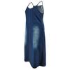 Plus Size Women's Denim Strappy Long Dress