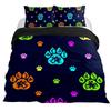 Dog Lover Duvet Cover Hand Drawn Paw Print Doodles Circular Pattern Drawing Style Animals Bedroom Decorations Coral Turquoise