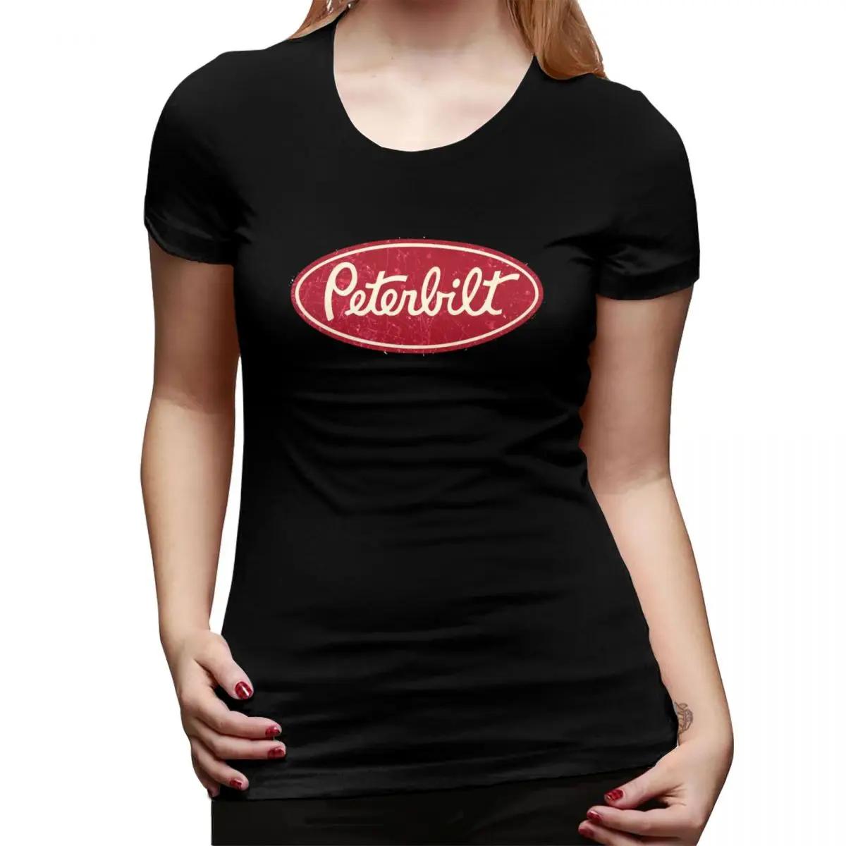 

Peterbilt Truck Racing Vintage TShirt for Women Crew Neck Streetwear T Shirts Womens Short Sleeve Summer Clothes Tops 4XL