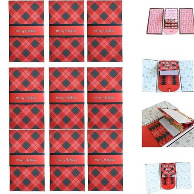 Handmade Christmas Gift Card Holder Book DIY Pull-out Design Merry Xmas Gift Card Book Waterfall