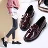 Women's Black Patent Leather Loafers Platform Slip on Shoes for Women  New Spring British Tassel Casual Bowknot Flats Shoes
