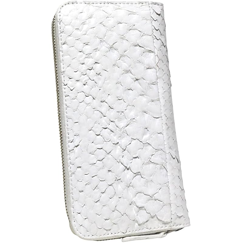 

[Berkut] white long wallet men s ladies snakeskin snakeskin snake leather genuine leather Genuine leather leather leather YKK male woman round zip