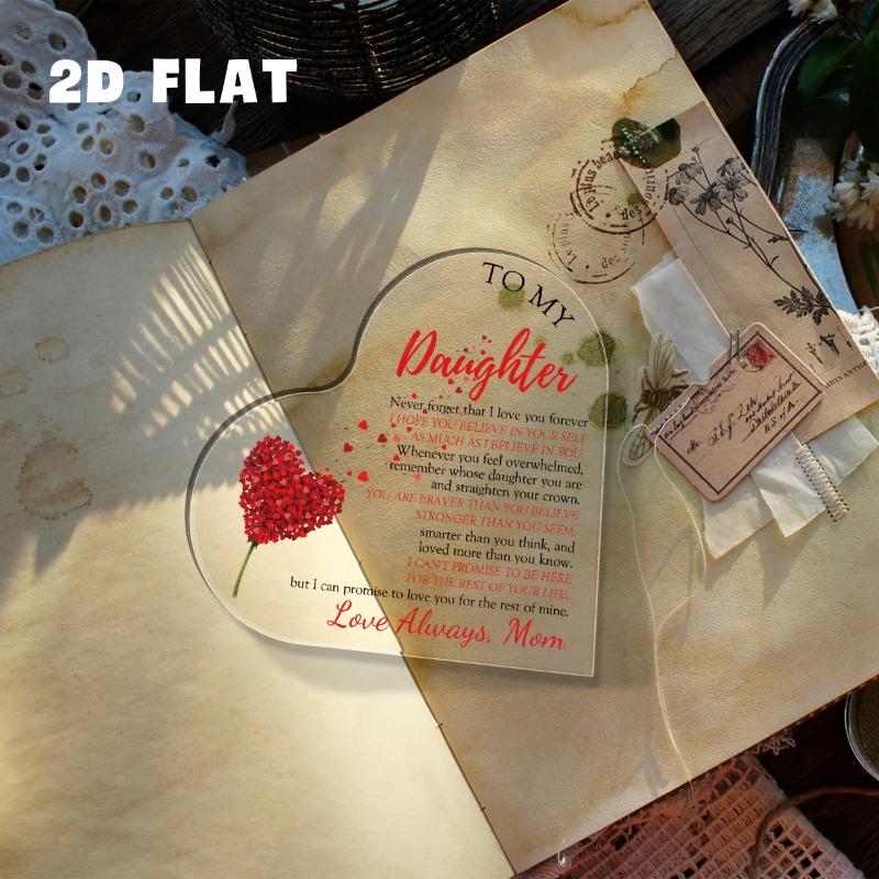 2D Flat "love Always" Heart Transparent Acrylic Desktop Decoration Plaque, Home Decor Plaque Hanging Wall Art Decorative Garden Decoration for Room Do