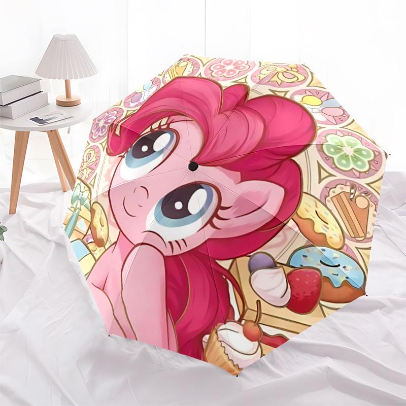 1 szt. Automatyczny składany parasol My Little Pony, Wiatroodporna konstrukcja 8-żebrowa, Lekki parasol podróżny dla kobiet/mężczyzn, a0902068