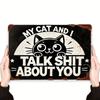 Metal Wall Art Sign Funny Vintage Home Decor Cat Theme Wall Hanging for Living Room Cafe Bar