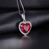 JewelryPalace Heart Love 3.6ct Created Ruby 925 Silver Pendant Necklace for Women No Chain Fashion Fine Jewelry Gift