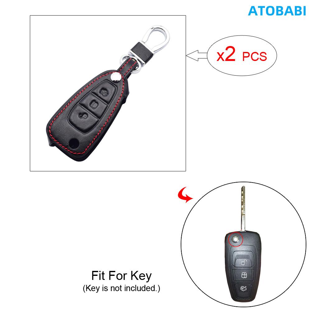 Leather Car Key Cover Bag For Ford Focus Transit C-Max S-Max Galaxy Mondeo Tourneo Fusion Flip Remote Fobs Shell Protector Cases
