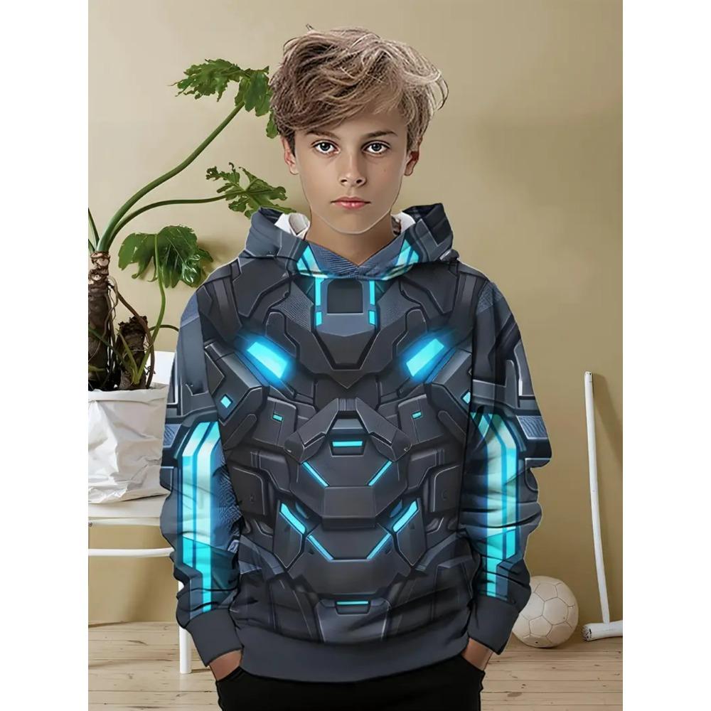 Модные мужские и женские худи Mecha 3D-принт с круглым вырезом пуловер повседневная уличная толстовка детская футболка топ одежда 130 2470₽