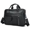 Men's Genuine Leather Briefcase - Top Layer Cowhide Business Tote and Handheld Lawyer Laptop Bag