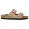 Birkenstock Leather Breathable Slide Sandals Unisex Sandals Light-Brown 0352203