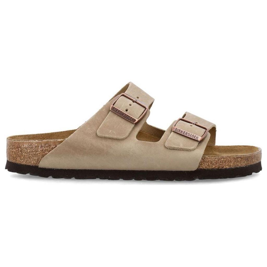 Birkenstock Leather Breathable Slide Sandals Unisex Sandals Light-Brown 0352203