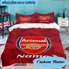 Custom Name Arse-nal Football Crest Bedding Set 3pcs, Bedding Set Including 1pc Duvet Cover And 2pcs Pillowcases for Bedroom, Dormitory Gift