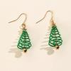 Plating Gold Party Earrings for Women Jewelry Gift Fashion Cartoon Christmas Tree Earrings Dangle Fashion Accessories for Women