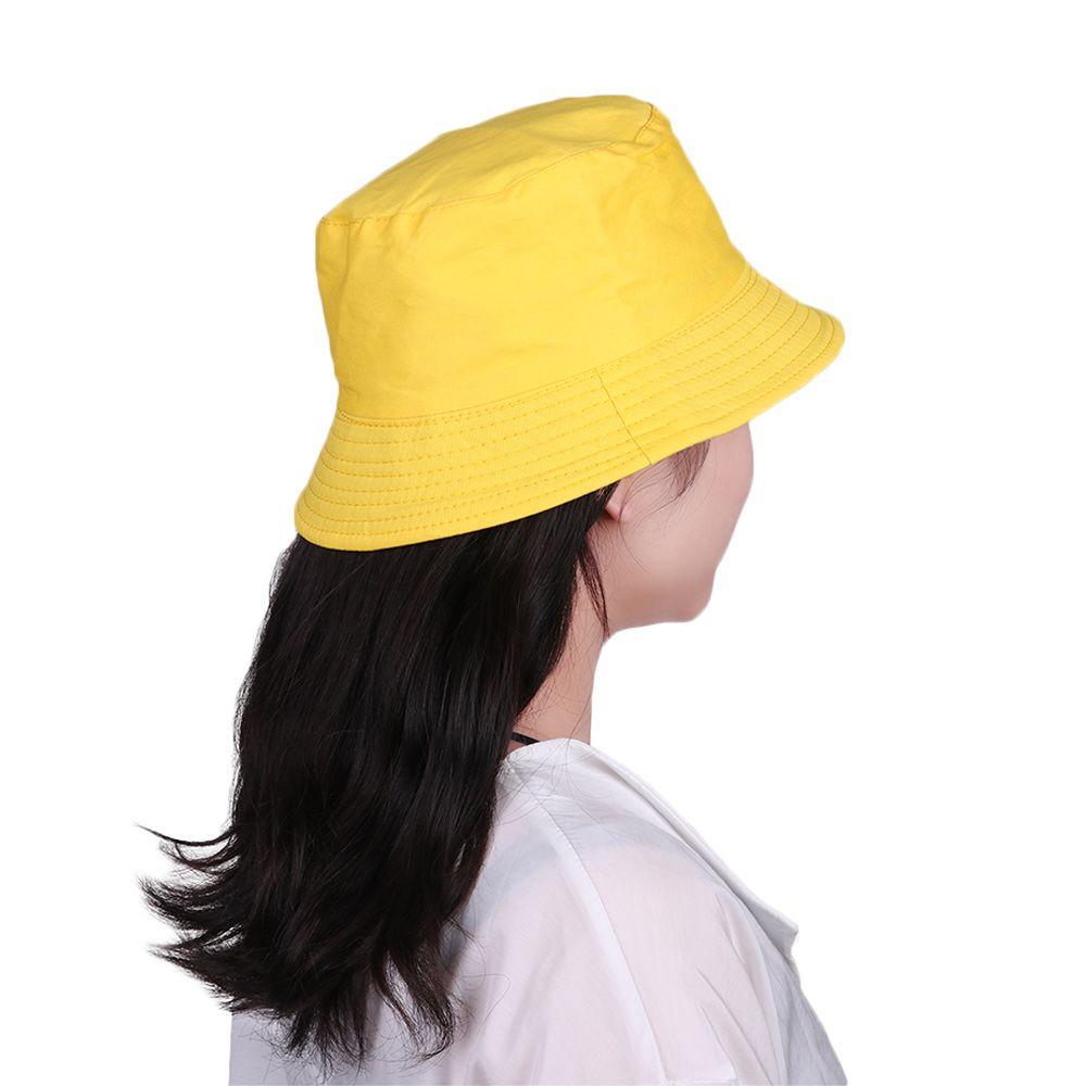 Fashion Outdoor Sunscreen Cotton Sun Caps Fisherman Cap Bucket Hat Candy Color