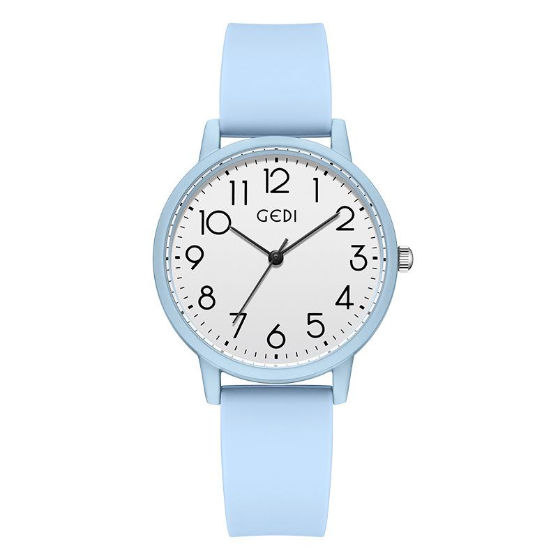 Simple Middle School Student Exam Special Watch Candy Color Waterproof Silicone Watch Women'S High Value Quartz Watch