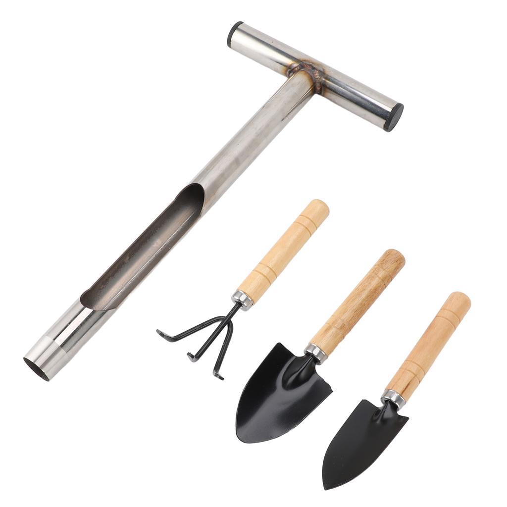 Soil Sample Probe Stainless Steel T Handle Soil Test Kits with 4 Reusable Sample Bags 3 Garden