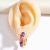 Bunte Emaille Blume Gänseblümchen Chunky Runder Kreis Creolen Ohrringe Weiblich Goldfarbe Kupfer Ohrstecker Huggies Schmuck für Frauen