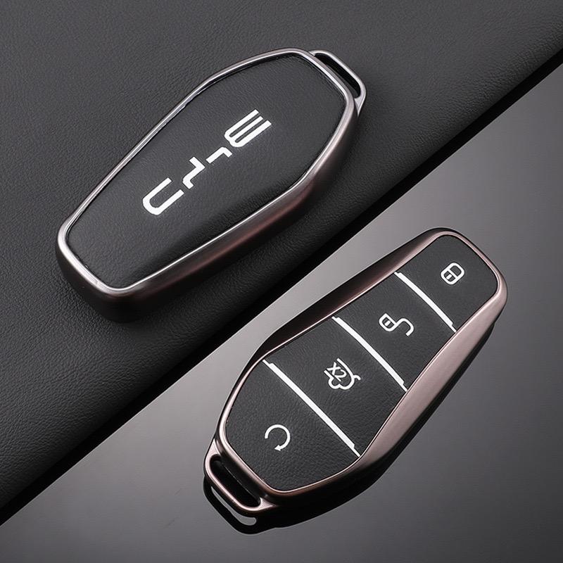 

Car Key Case Cover Full Alloy Shell Keyring Pendant For BYD Atto 3 Han EV Dolphin Durable Second Song Pro Tang DmI QIn PLUS Yuan