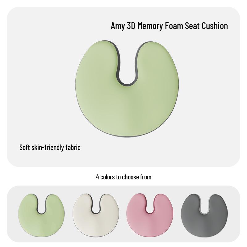 

U-Shaped Memory Foam Car Seat Cushion: Breathable, Perfect for Office Use and Long Sitting, Ideal for Students. Biscuit Large U Cushion