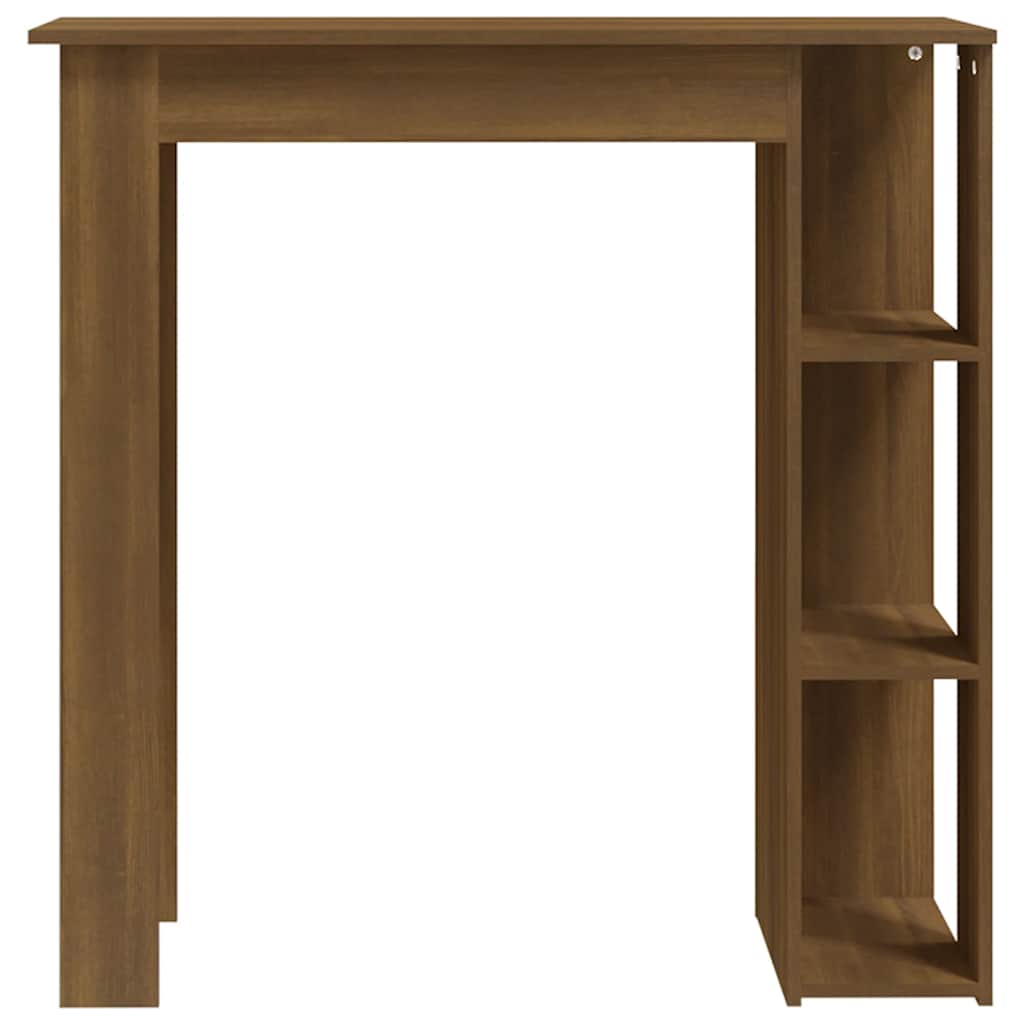 Vidaxl Tavolo da Bar con Mensole, Rovere Marrone, 102X50X103,5 Cm