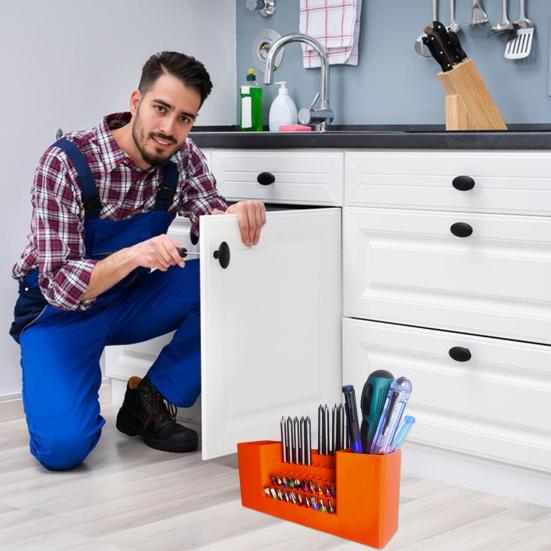 50-Hole Drill Bit Organizer Hex Bit Storage Box Screwdriver Bits Holder Impact Driver Bit Organizer Tool Box for Workbench Shed Workshop