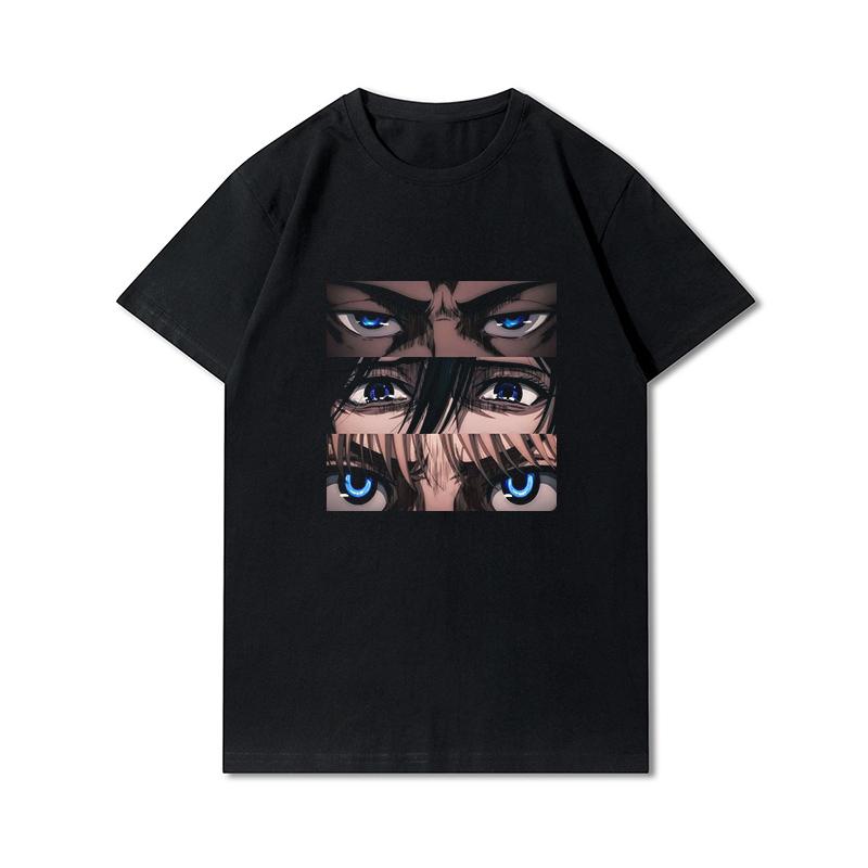 Plus Size Anime Attack On Titan Women's T-shirt Levi·Ackerman Eye Punk Tops Summer Harajuku Loose Gothic Short Sleeves Tshirt