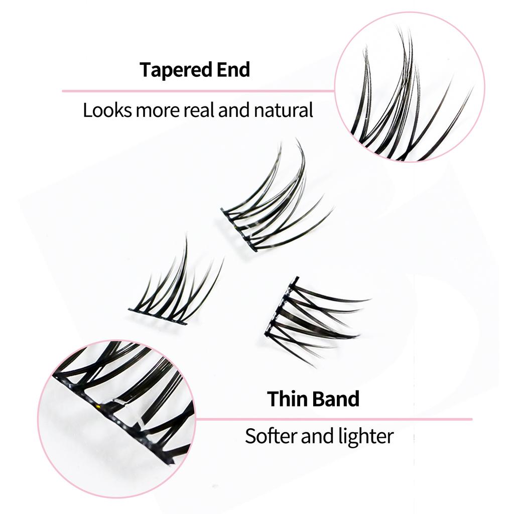 Large Tray 14 Rows Individual Lashes Mixed Tray Volume Cluster Lashes Black Mink Under Eyelash Clusters DIY Lash Extension Kit
