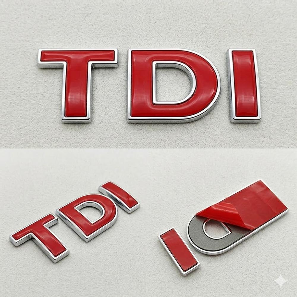 AAXS1 3D ABS Black Logo TDI Emblem Car Trunk Badge For VW Passat Jetta Touareg Tiguan Touran Golf 4 5 6 Caddy TDI Sticker Accessories