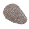 Plaid Cap Men's British Beret Retro Forward Hat Newsboy Hat