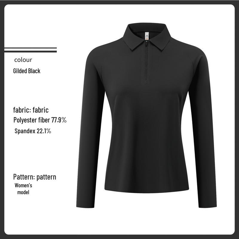 2025 Autumn/Winter Women's Long Sleeve Polo Shirt - Soft, Skin-Friendly, Moisture-Wicking, Heat-Retaining, and Warm-Locking Design