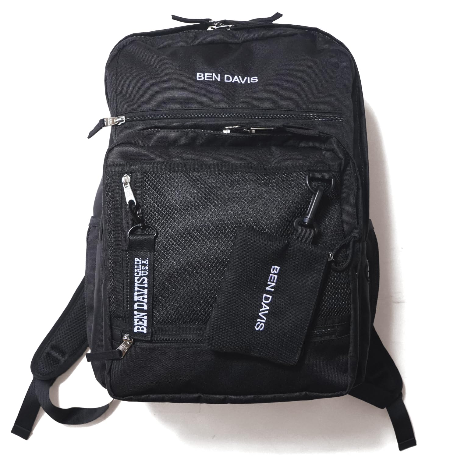 

Ben Davis BDW-8411 BlackWhite Mesh Daypack with Pouch, Large Capacity Backpack