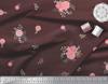 Soimoi Japan Crepe Satin Fabric Leaves,Aster & Camellia Flower Printed Craft Fabric by the Metre 42 Inch