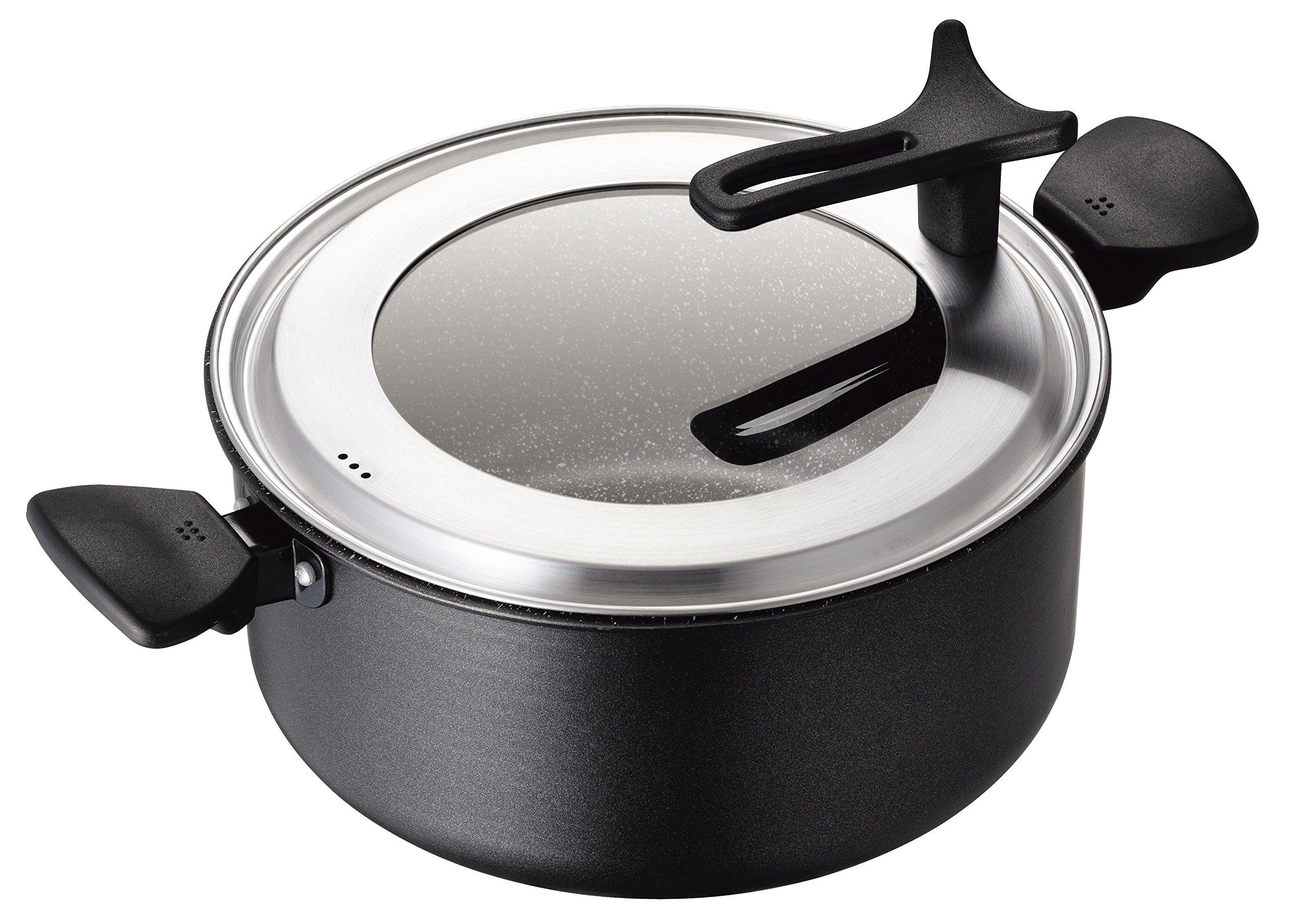 

Kai Corporation KHS DW5646 Lightweight with PFOA and PFOS Free Two-Handled Pot, 26cm, Gas/Induction Compatible, Lid, чёрный