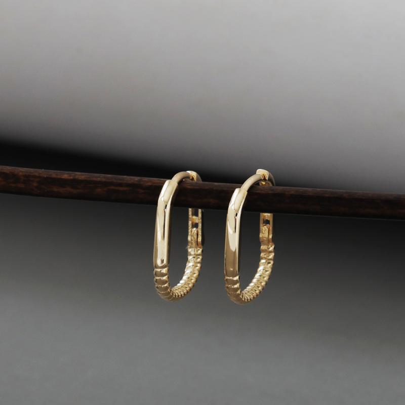 

S925 Sterling Silver Plated 18K Gold Earring for Women, Simple Geometric Square Fashion Ear Accessories Gold