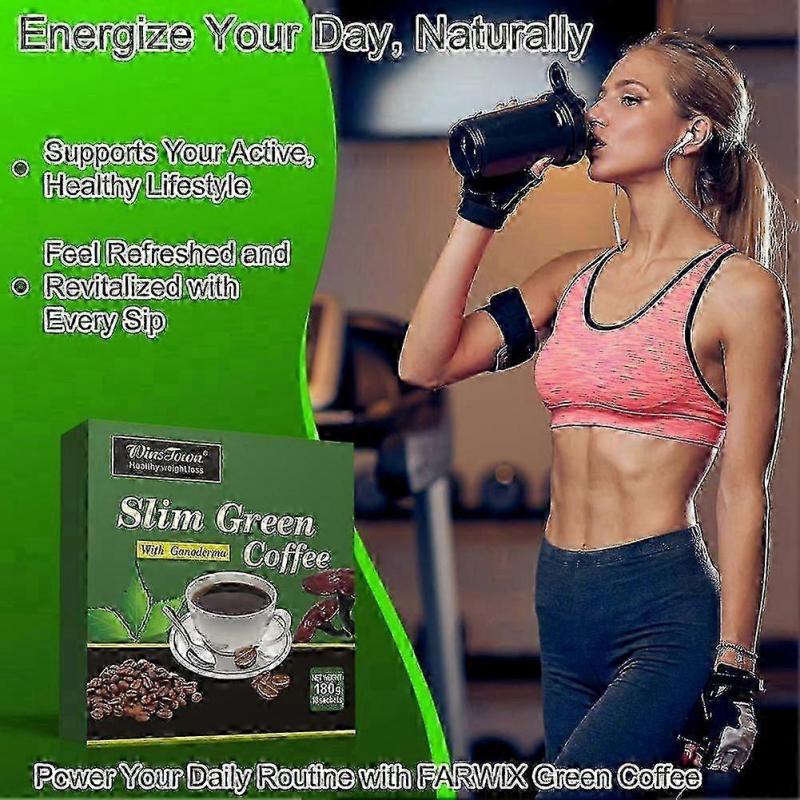 3 stuks Groene Koffie Green Slim Koffie met Ganoderma Afslankkoffie voor Vrouwen en Mannen