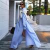 French Casual Fashion Laid-back Loose Shirt Long Dress European and American Spring and Summer Lapel Slit Dress for Women
