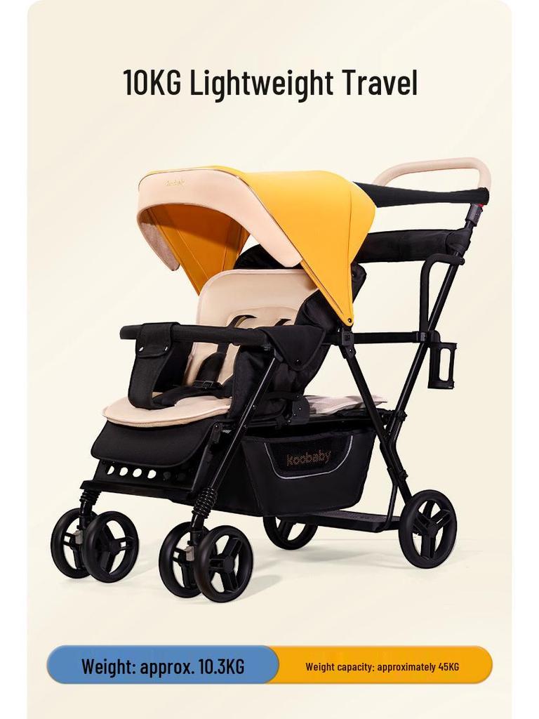 Koobaby Twin Lightweight Foldable Double Stroller for Infants and Toddlers