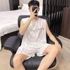 Summer Pajamas Men's Ice Silk Thin Vest Shorts Men's Loungewear Set Large Size Sleeveless Comfortable Casual Loungewear