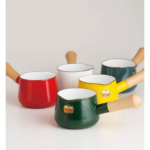 Fuji Enamel Painted Milk Pan, Smoke Blue, 12cm, Solid SD-12M SB