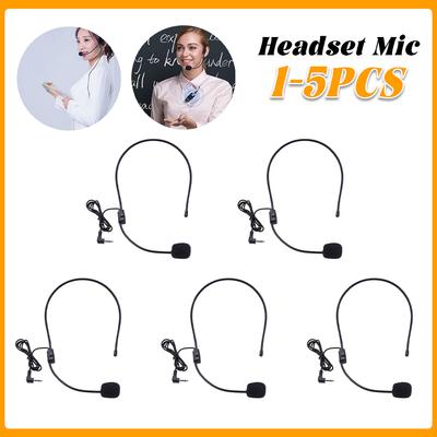 3.5mm Plug Guide Lecture Speech Headset Mic Head-mounted Portable Guide Lecture Speech Microphone Over Head for Teaching Meeting