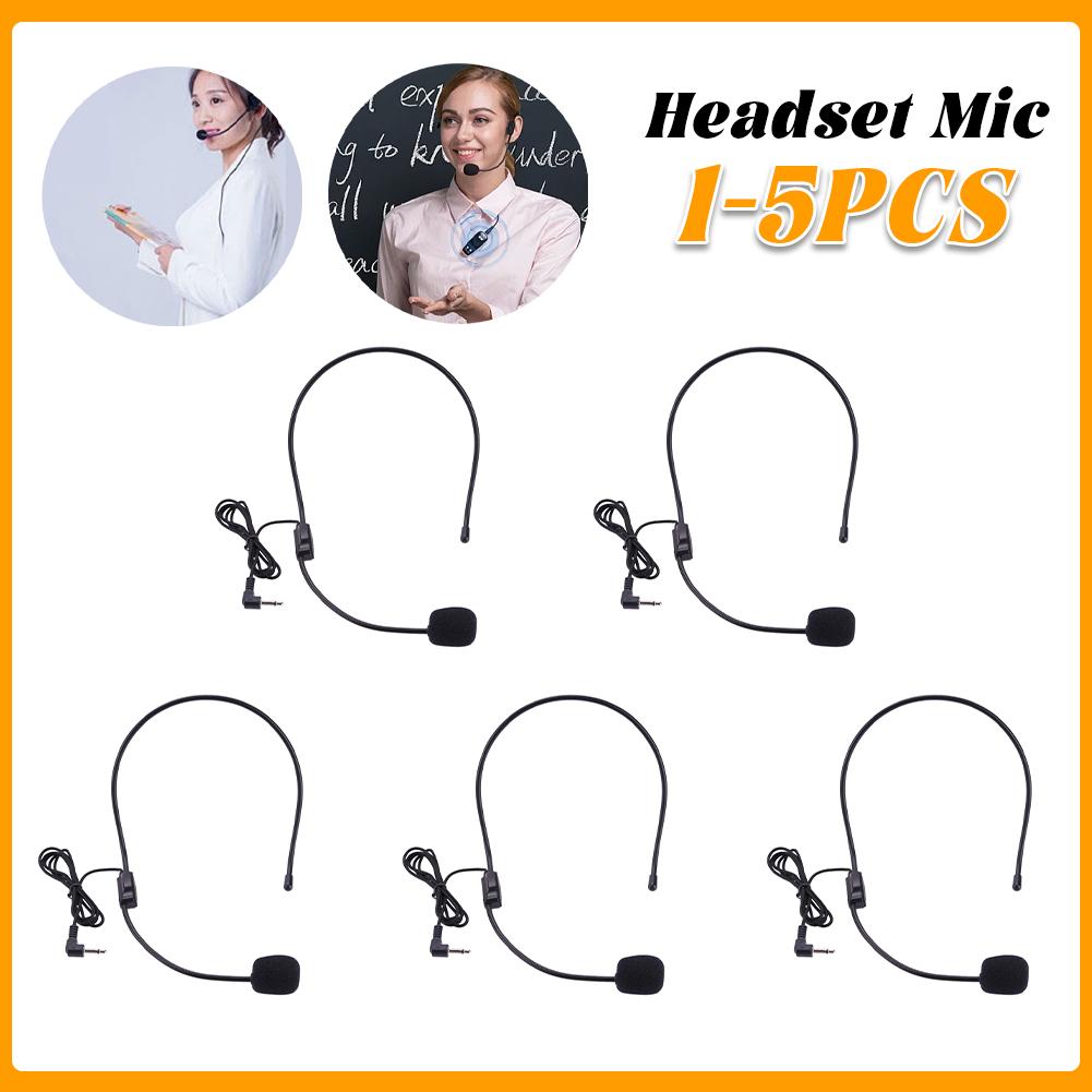 3.5mm Plug Guide Lecture Speech Headset Mic Head-mounted Portable Guide Lecture Speech Microphone Over Head for Teaching Meeting